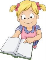 She has a book.