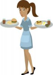 Present Tense - She works in a restaurant.